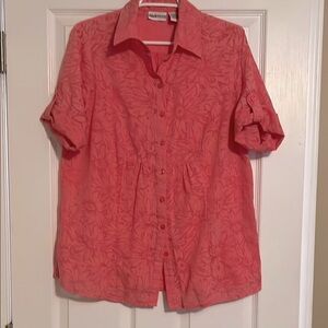 Apparenza Pink Button Down Shirt with Notched Collar